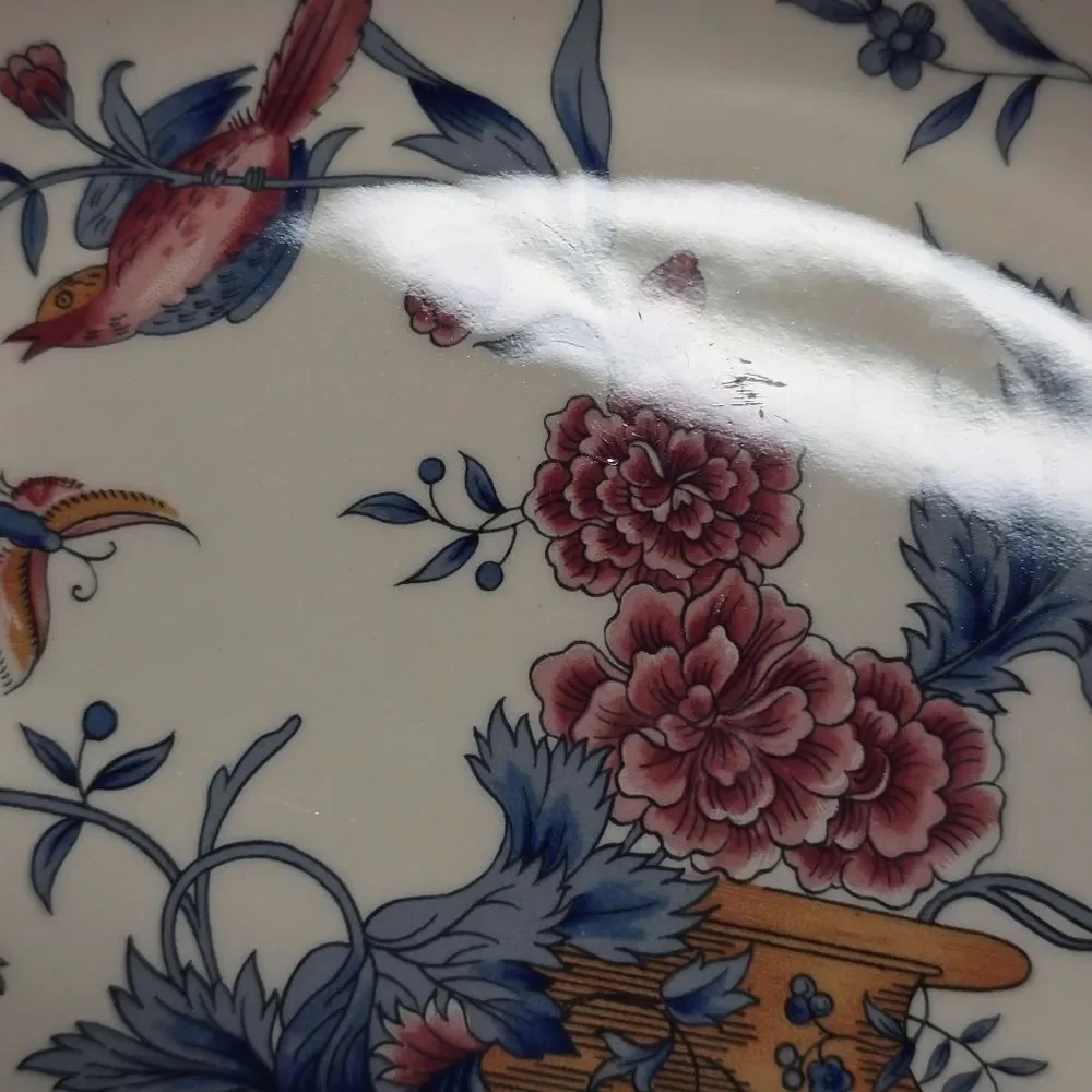 Wedgwood Williamsburg Potpourri Floral Oval Vegetable Serving Bowl NK510